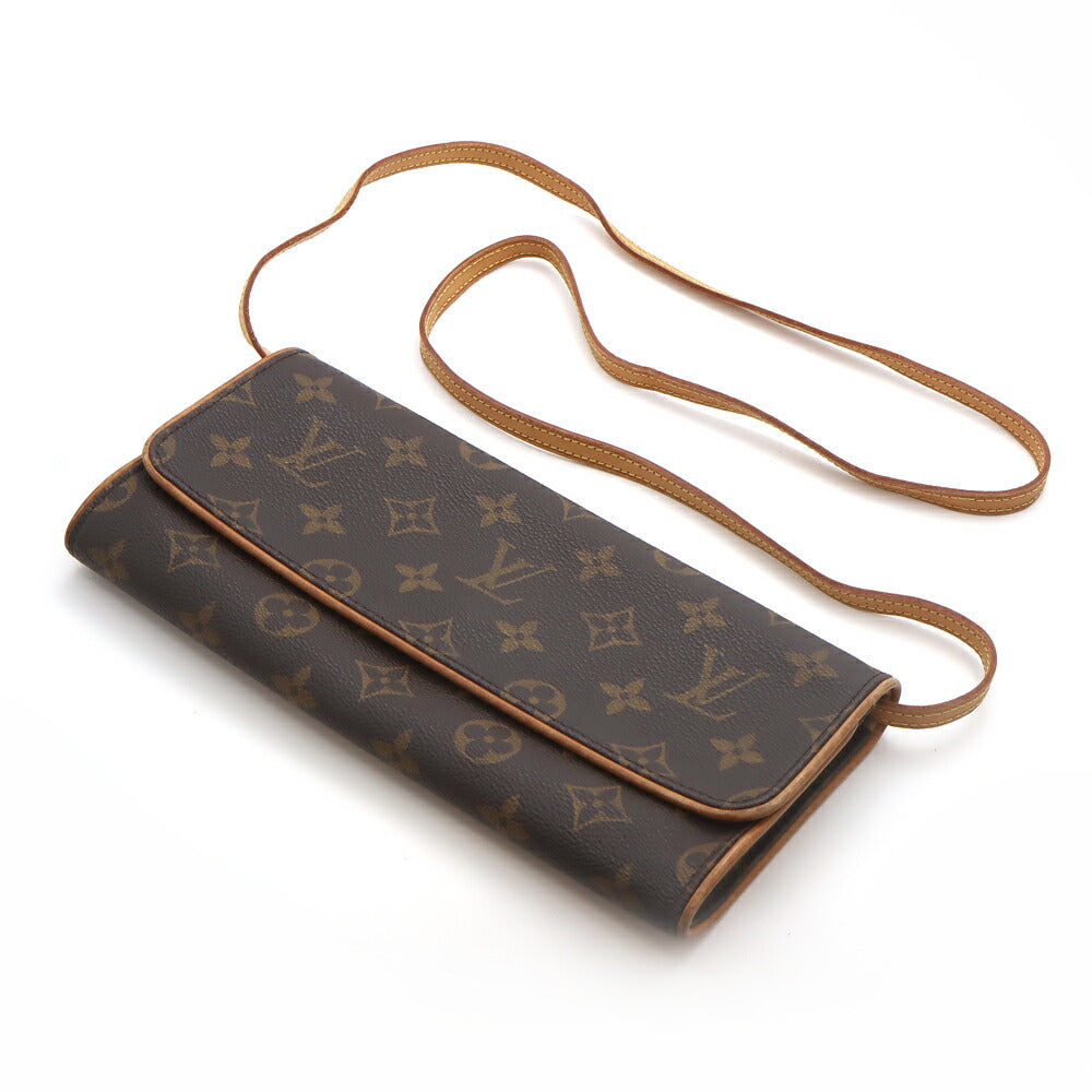 LOUIS VUITTON ルイヴィトン モノグラム ポシェット ツイン GM M51852 2WAY クラッチバッグ ミニバッグ ショルダーバッグ モノグラムキャンバス ブラウン レディース【バッグ】【中古】