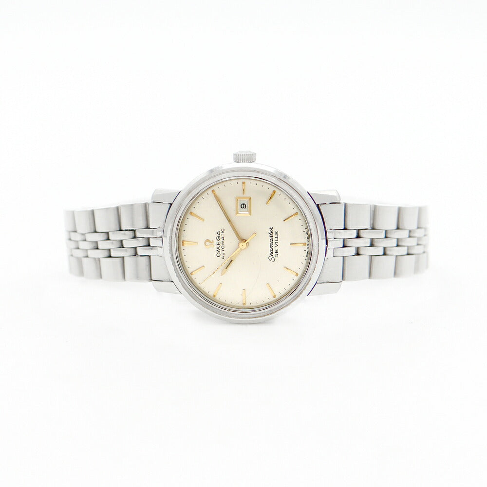 OMEGA Seamaster Deville Date Silver SS Stainless Steel Ladies Deville Automatic Winding Antique Vintage [Watch] [Used]