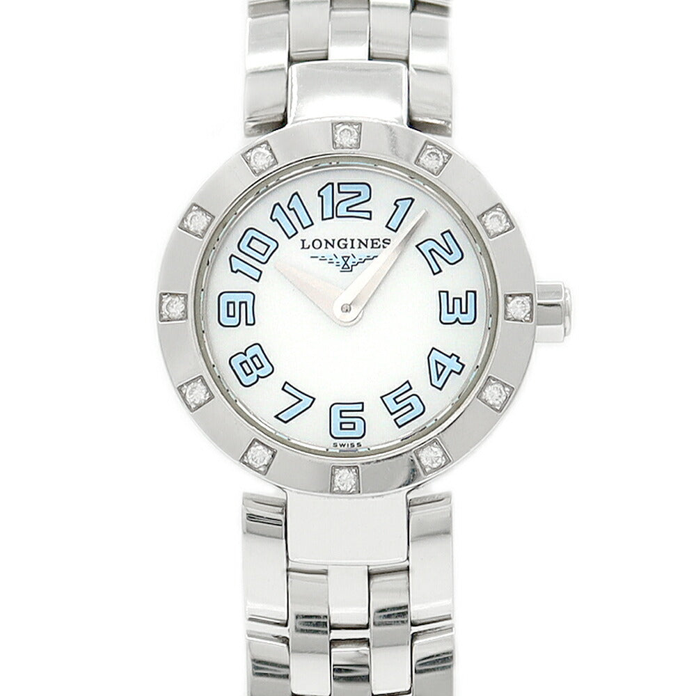 Battery replaced LONGINES Dolce Vita 12P Diamond L5.174.0 Diamond White White Shell SS Stainless Steel Ladies Quartz [6 Month Warranty] [Watch] [Used]