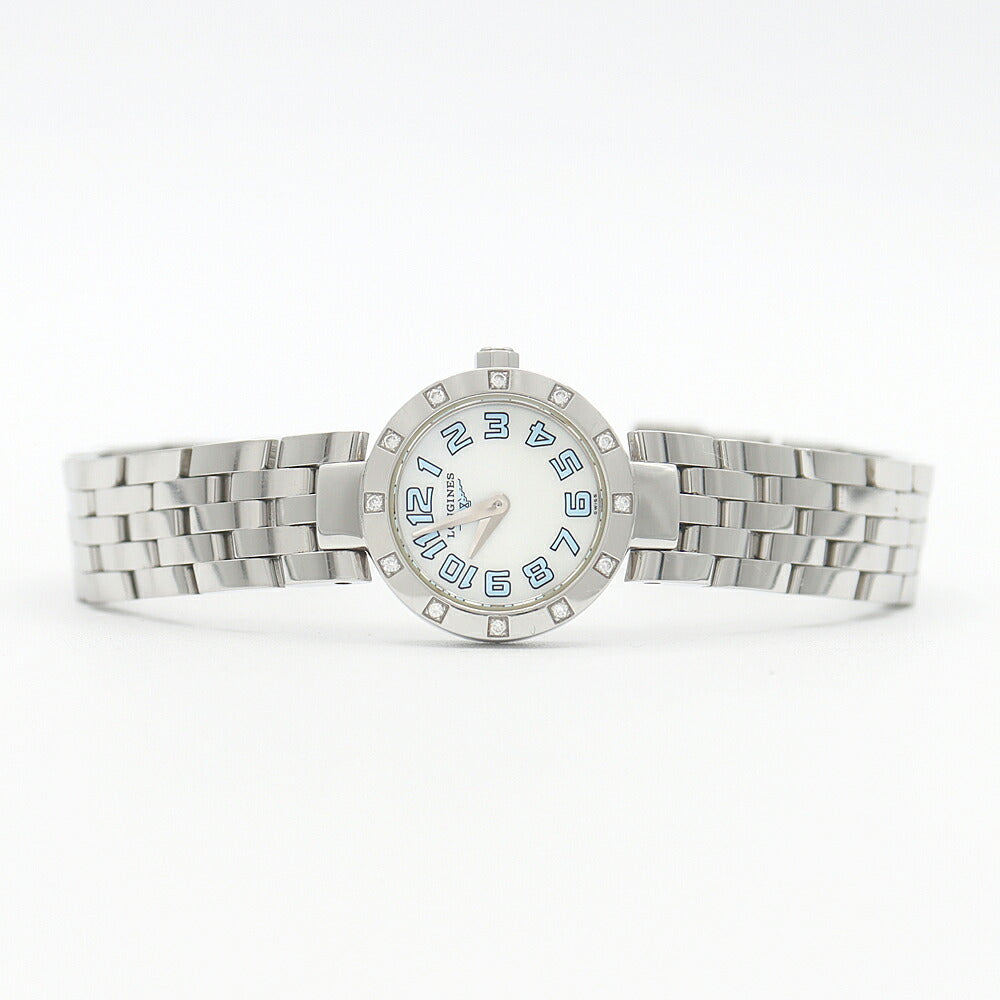 Battery replaced LONGINES Dolce Vita 12P Diamond L5.174.0 Diamond White White Shell SS Stainless Steel Ladies Quartz [6 Month Warranty] [Watch] [Used]