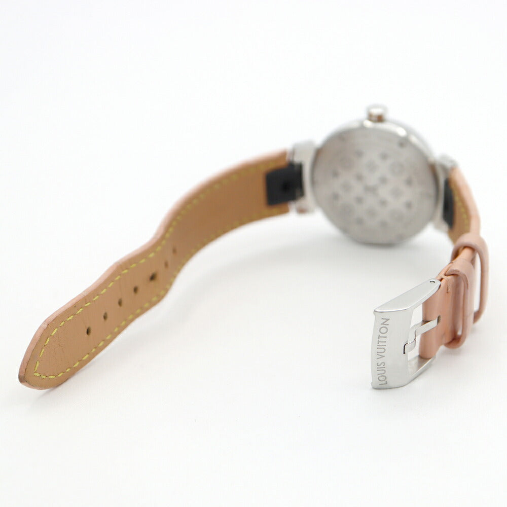 Battery replaced LOUIS VUITTON Tambour Japan Limited QA008 Date 100m Water Resistant White SS Stainless Steel Genuine Belt Genuine Buckle Ladies Quartz [6 Month Warranty] [Watch] [Used]