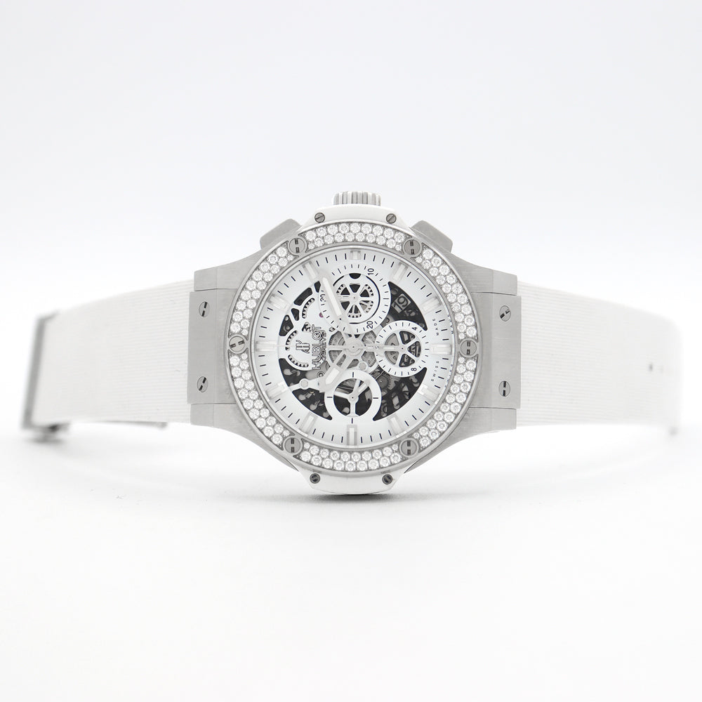 Inspector HUBLOT Ublo Big Big Bang Bang Bang Japan Limited All White Diamond 311.se.2010.RW.1104.jsm12 Genuine Diamond Besel Chronograph Date White White Skeleton Men's Automatic Big Bang [6 months warranty] [Watch] [Used]