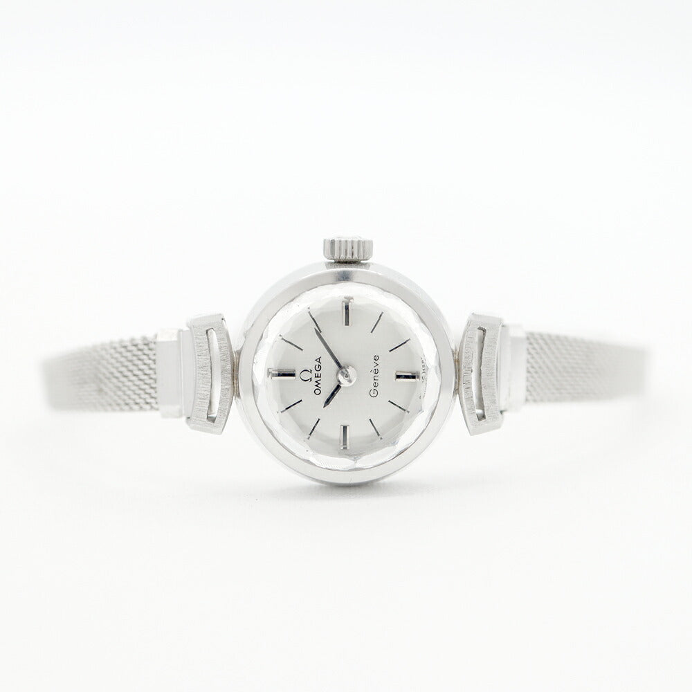 OMEGA オメガ Geneve ジュネーブ 511.319 Cal.485 17石 カットガラス シルバー SS ステンレス レディース 手巻き アンティーク ヴィンテージ【腕時計】【中古】