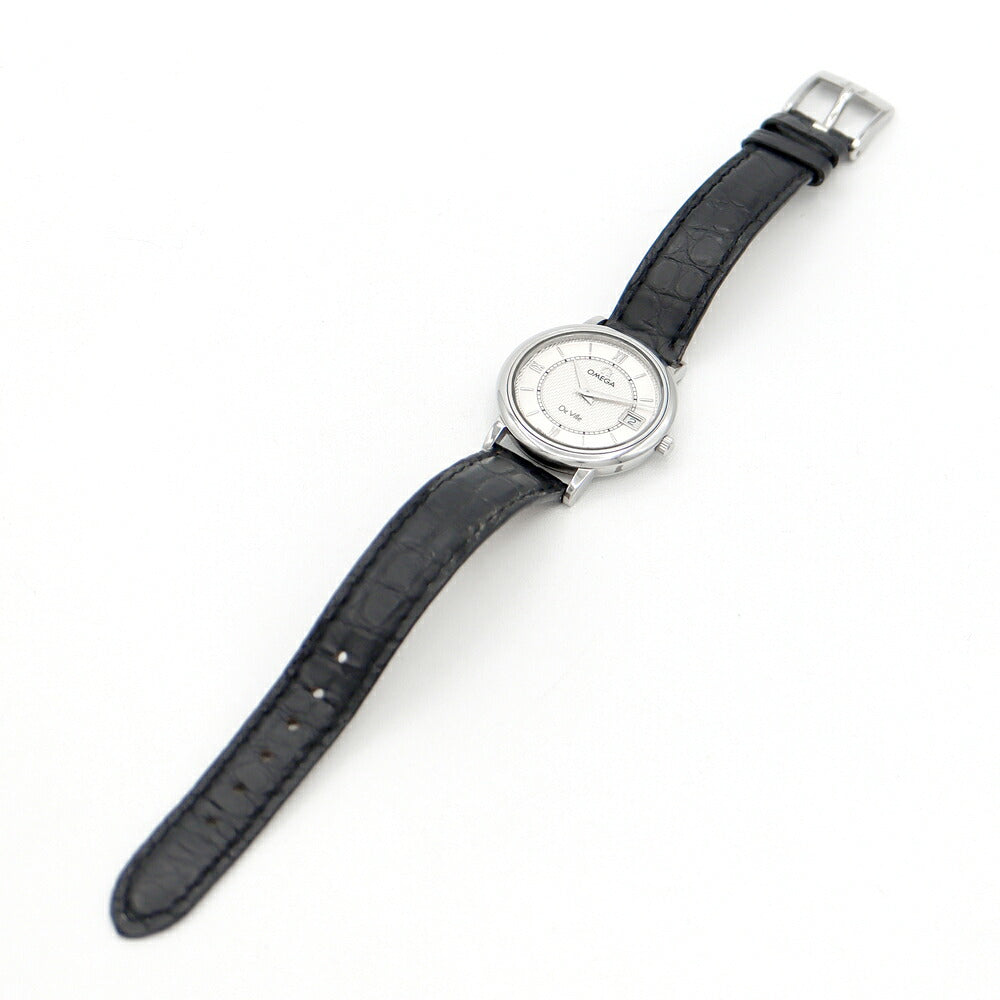 電池交換済 OMEGA オメガ DeVille デビル プレステージ シルバー SS ステンレス 純正ベルト 純正尾錠 レディース クォーツ デヴィル【6ヶ月保証】【腕時計】【中古】