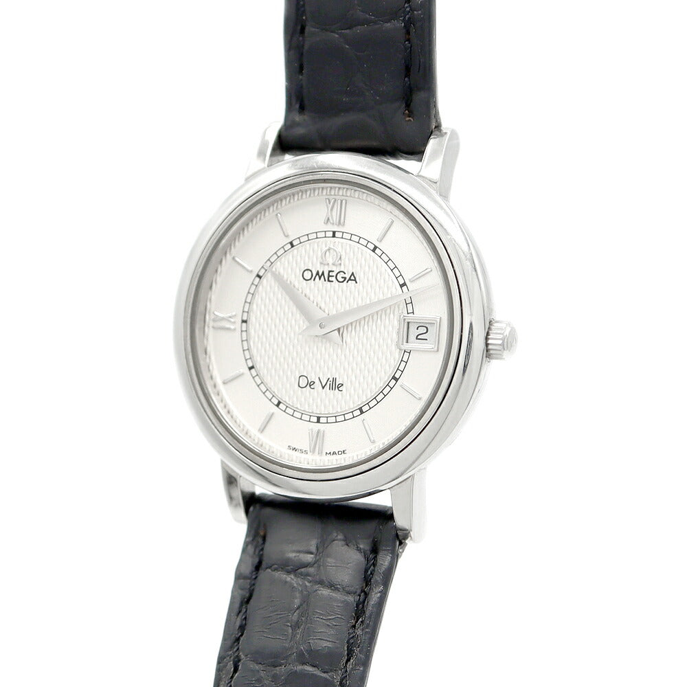 電池交換済 OMEGA オメガ DeVille デビル プレステージ シルバー SS ステンレス 純正ベルト 純正尾錠 レディース クォーツ デヴィル【6ヶ月保証】【腕時計】【中古】