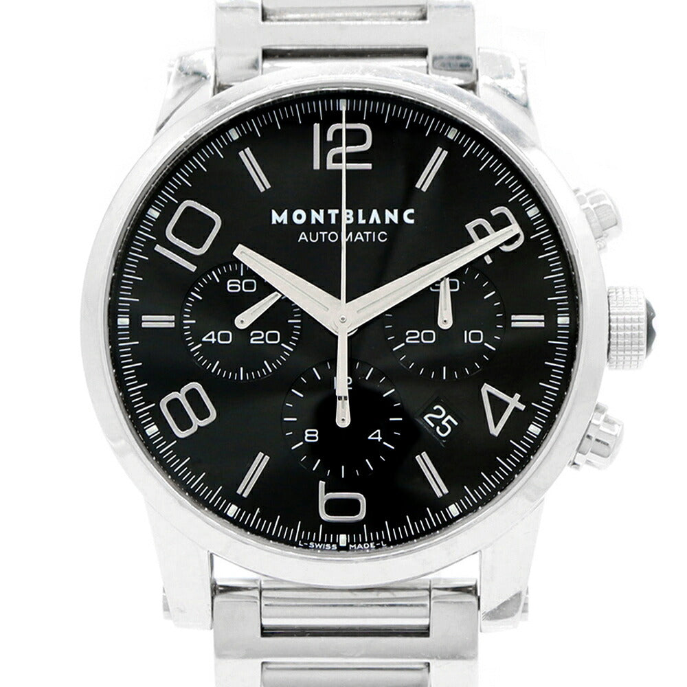 MONTBLANC モンブラン タイムウォーカー クロノグラフ M29430 デイト 裏スケルトン スモールセコンド 黒 ブラック SS ステンレス メンズ 自動巻き【6ヶ月保証】【腕時計】【中古】