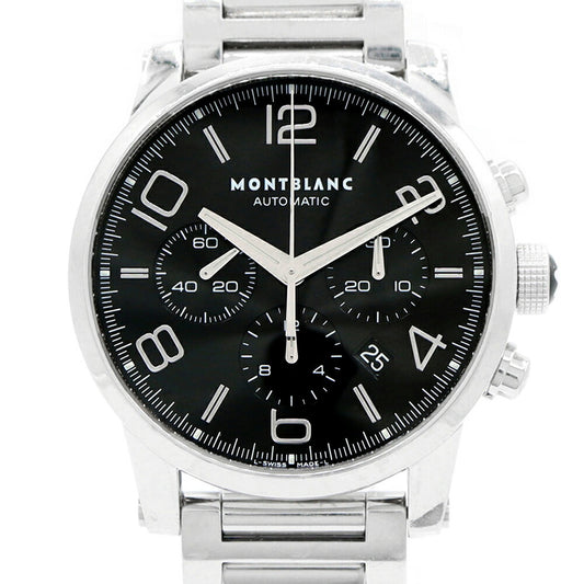 MONTBLANC Time Walker Chronograph M29430 Date Back Skeleton Small Second Black SS Stainless Steel Men's Automatic Winding [6 Month Warranty] [Watch] [Used]