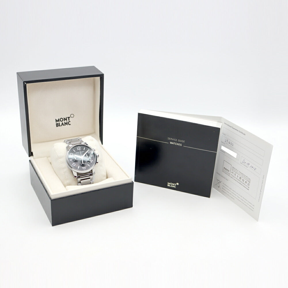 MONTBLANC モンブラン タイムウォーカー クロノグラフ M29430 デイト 裏スケルトン スモールセコンド 黒 ブラック SS ステンレス メンズ 自動巻き【6ヶ月保証】【腕時計】【中古】