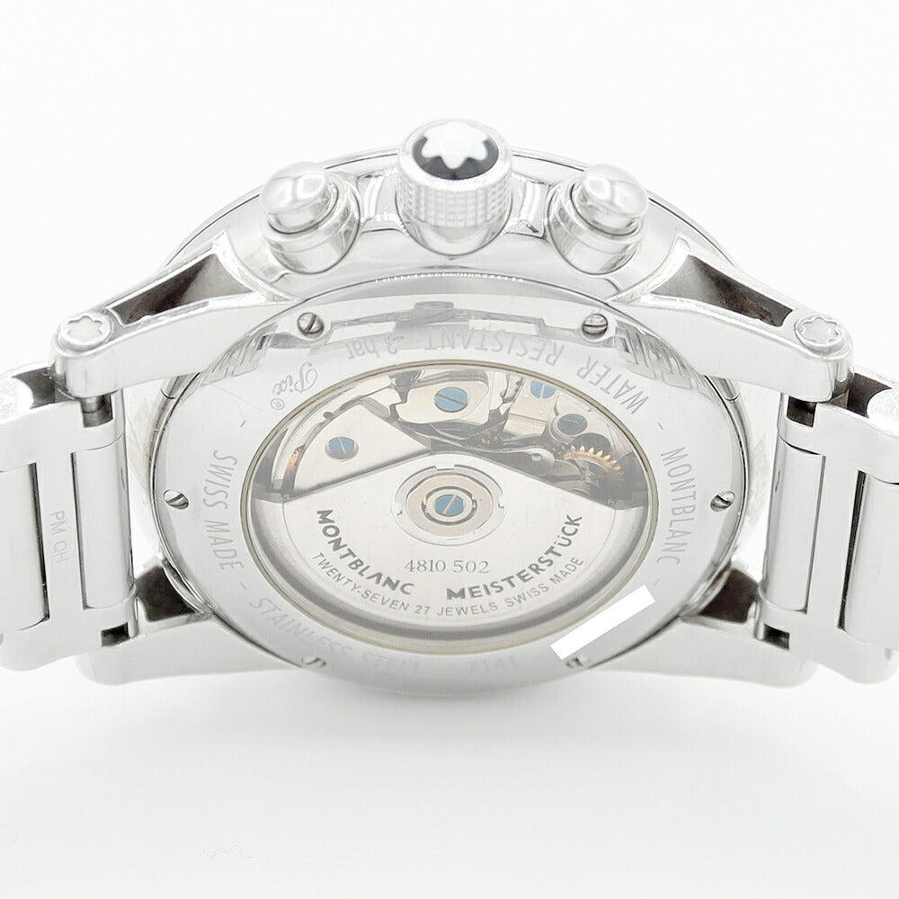 MONTBLANC モンブラン タイムウォーカー クロノグラフ M29430 デイト 裏スケルトン スモールセコンド 黒 ブラック SS ステンレス メンズ 自動巻き【6ヶ月保証】【腕時計】【中古】