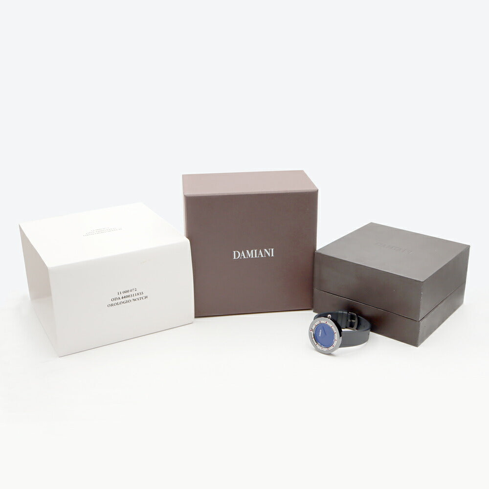 電池交換済 DAMIANI ダミアーニ ベルエポック BCLSRB37 ダイヤモンド ブラックダイヤ 13Pルビー 黒 ブラック CE セラミック 純正ラバーベルト 純正尾錠 レディース クォーツ【6ヶ月保証】【腕時計】【中古】