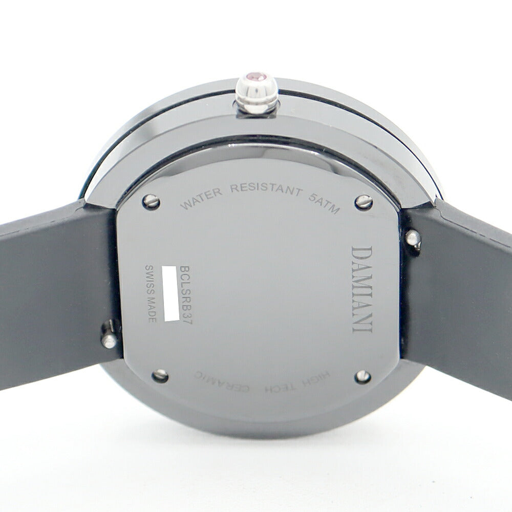 電池交換済 DAMIANI ダミアーニ ベルエポック BCLSRB37 ダイヤモンド ブラックダイヤ 13Pルビー 黒 ブラック CE セラミック 純正ラバーベルト 純正尾錠 レディース クォーツ【6ヶ月保証】【腕時計】【中古】