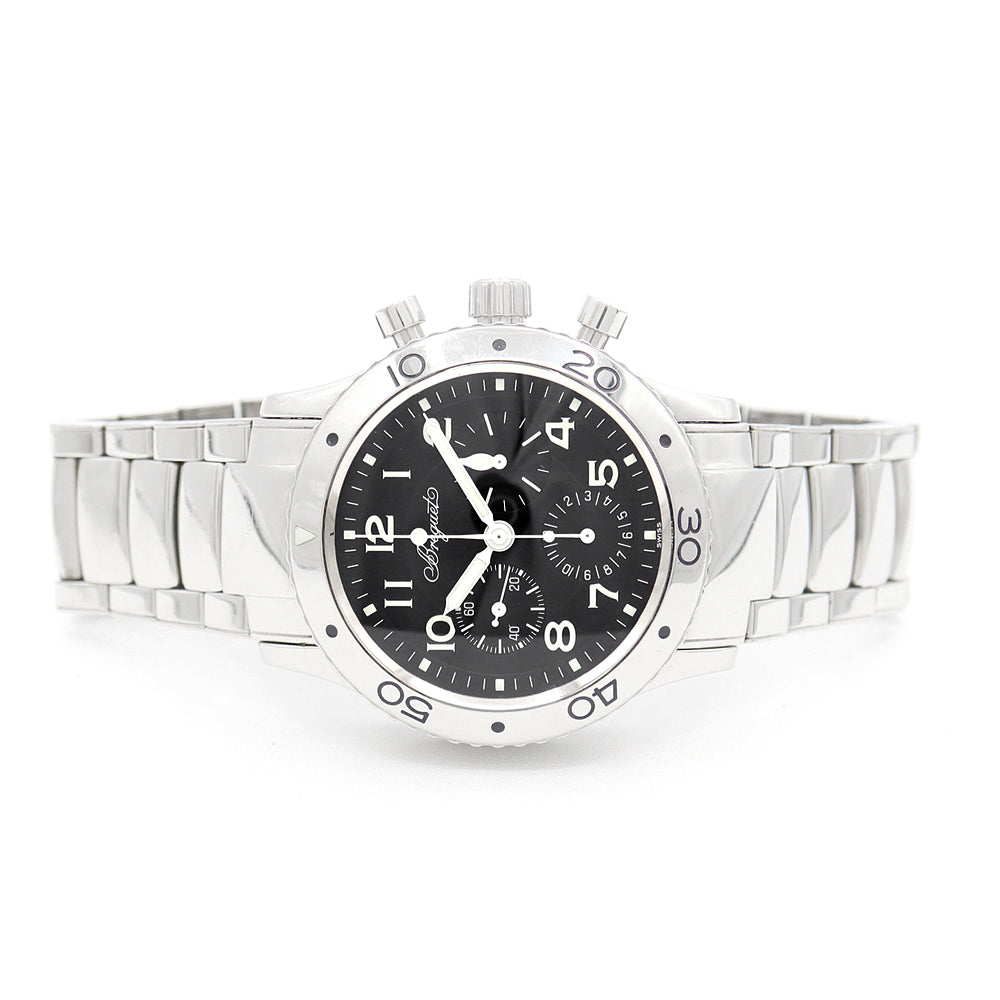 Breguet ブレゲ アエロナバル タイプXX 3800ST 92 SW9 クロノグラフ 100m防水 スモールセコンド 黒 ブラック SS ステンレス メンズ 自動巻き タイプ20【6ヶ月保証】【腕時計】【中古】