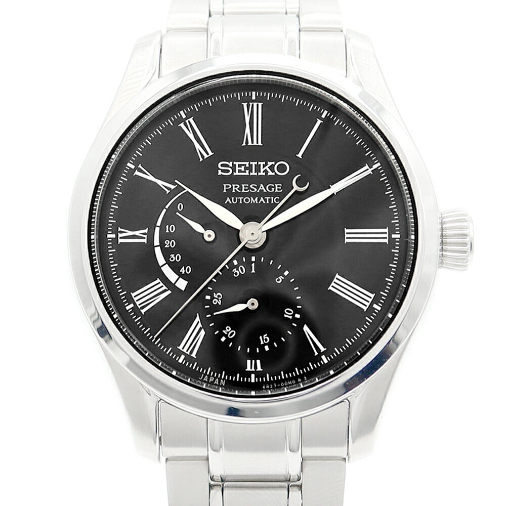 SEIKO Presage 6R27-00L0 Small Second Power Reserve Back Sketch Black SS Stainless Steel Men's Automatic Winding [6 Month Warranty] [Watch] [Used]