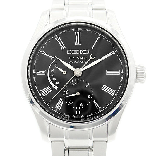 SEIKO Presage 6R27-00L0 Small Second Power Reserve Back Sketch Black SS Stainless Steel Men's Automatic Winding [6 Month Warranty] [Watch] [Used]