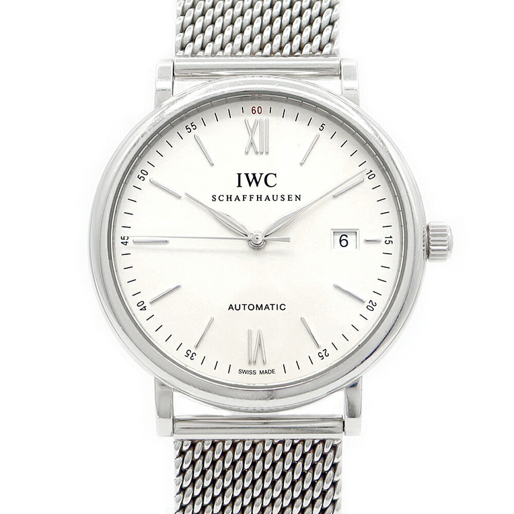 IWC インターナショナルウォッチカンパニー ポートフィノ オートマティック IW356507 デイト 30m防水 シルバー SS ステンレス メンズ 自動巻き【6ヶ月保証】【腕時計】【中古】
