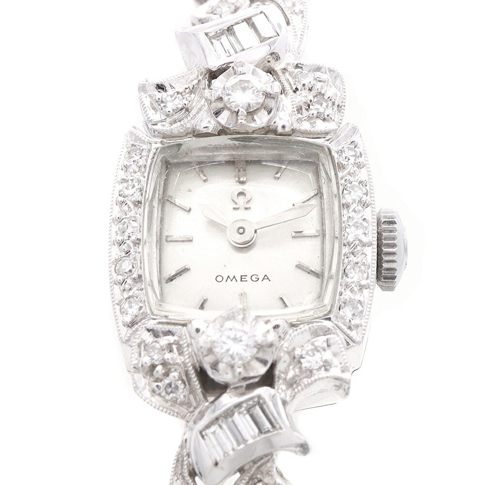 OMEGA オメガ 17石 Cal.483 シルバー K14WG ホワイトゴールド SS ステンレス レディース 手巻き アンティーク ヴィンテージ【腕時計】【中古】