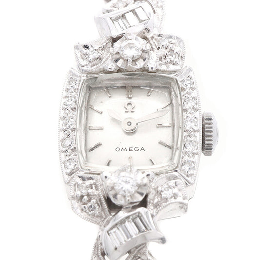 OMEGA オメガ 17石 Cal.483 シルバー K14WG ホワイトゴールド SS ステンレス レディース 手巻き アンティーク ヴィンテージ【腕時計】【中古】