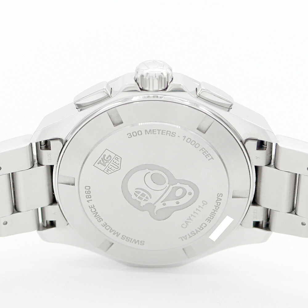 電池交換済 TAG Heuer タグホイヤー アクアレーサー クロノグラフ CAY1111 BA0927 ビッグデイト 300m防水 シルバー SS ステンレス メンズ クォーツ【6ヶ月保証】【腕時計】【中古】