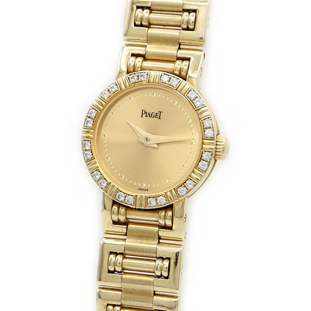 電池交換済 PIAGET ピアジェ ミニダンサー ダイヤベゼル 5964AK81 純正ダイヤモンド ゴールド K18YG イエローゴールド 金無垢 レディース クォーツ【6ヶ月保証】【腕時計】【中古】
