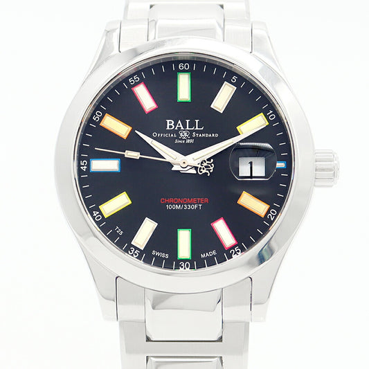 Internally inspected BALL Watch Engineer III Marvelite Rainbow NM2026C S33CJ Date 100m Water Resistant Black SS Stainless Steel Men's Automatic Winding [6 Month Warranty] [Watch] [Used]