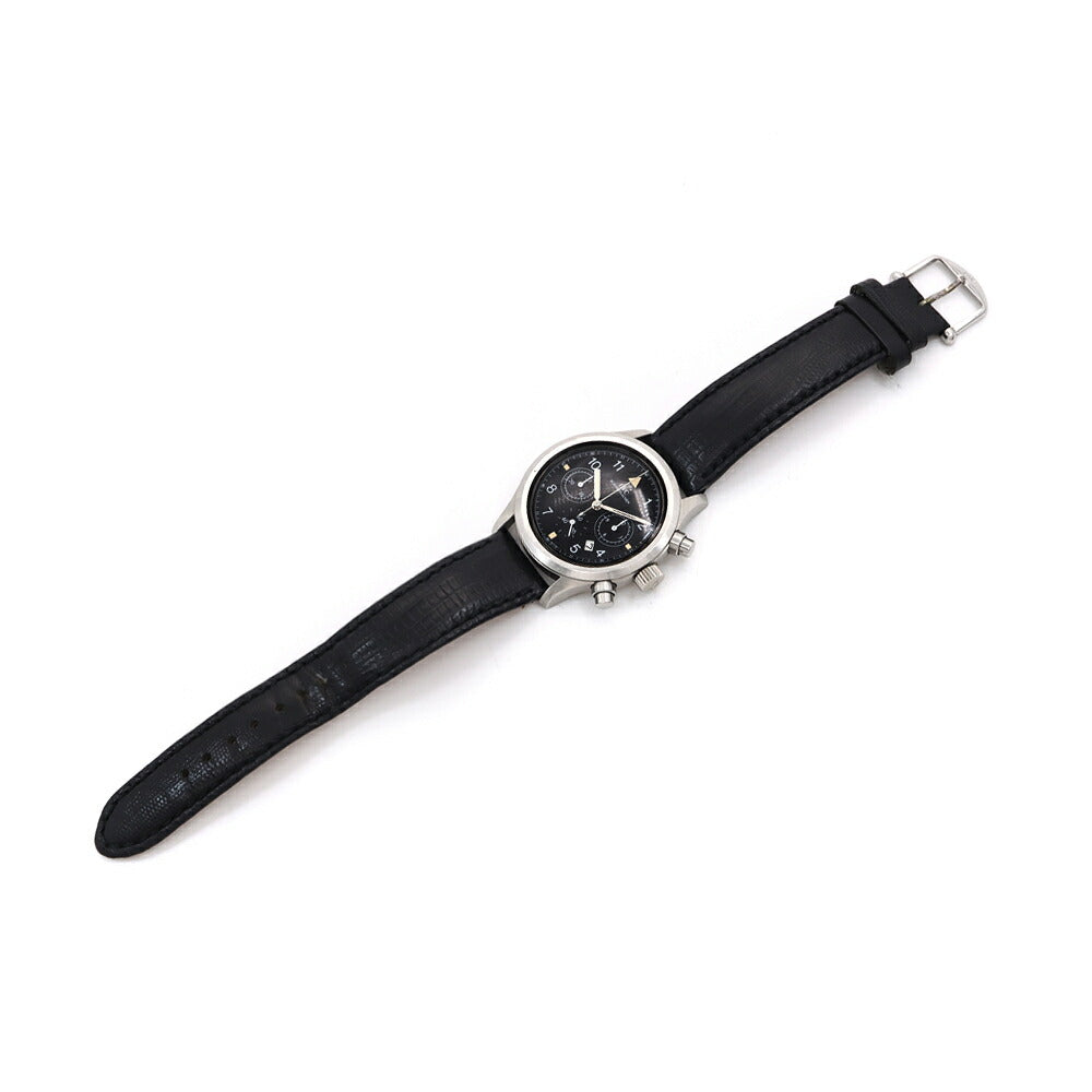 電池交換済 IWC インターナショナルウォッチカンパニー フリーガー クロノグラフ IW374002 デイト 黒 ブラック SS ステンレス 純正尾錠 メンズ クォーツ 【6ヶ月保証】【腕時計】【中古】