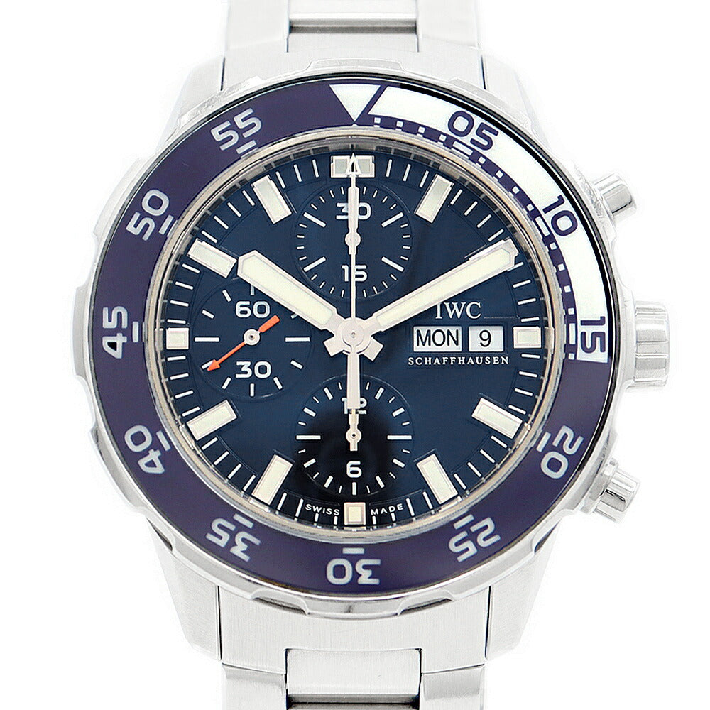 IWC インターナショナルウォッチカンパニー アクアタイマー クロノグラフ IW376710 デイデイト 120m防水 スモールセコンド 青 ブルー SS ステンレス メンズ 自動巻き【6ヶ月保証】【腕時計】【中古】