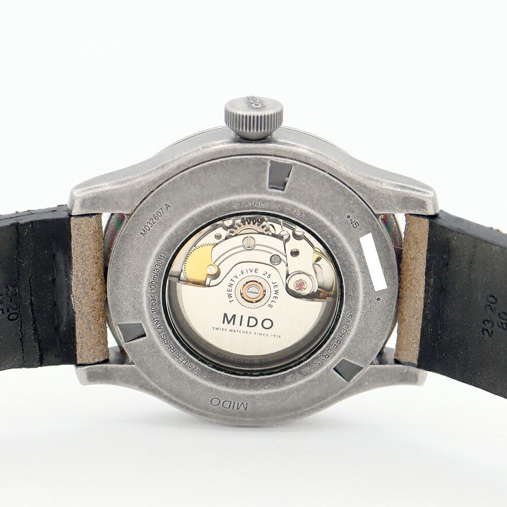 MIDO ミドー マルチフォート M032.607.36.090.00 デイト 100m防水 緑 グリーン SS ステンレス 純正ベルト 純正尾錠 メンズ 自動巻き【6ヶ月保証】【腕時計】【中古】