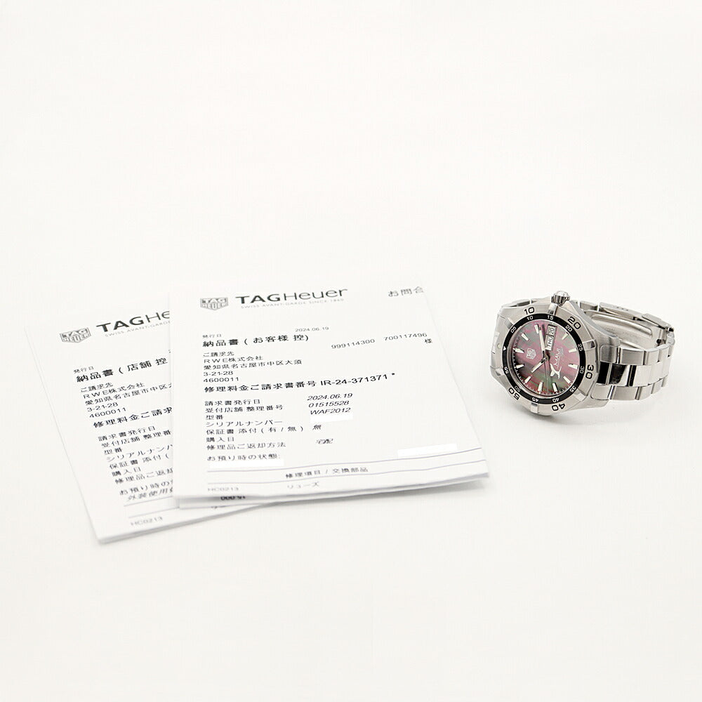 内部点検済 TAG Heuer タグホイヤー アクアレーサー マウイ島 700本限定 WAF2012 BA0818 300m防水 デイデイト ブラックシェル SS ステンレス メンズ 自動巻き【6ヶ月保証】【腕時計】【中古】