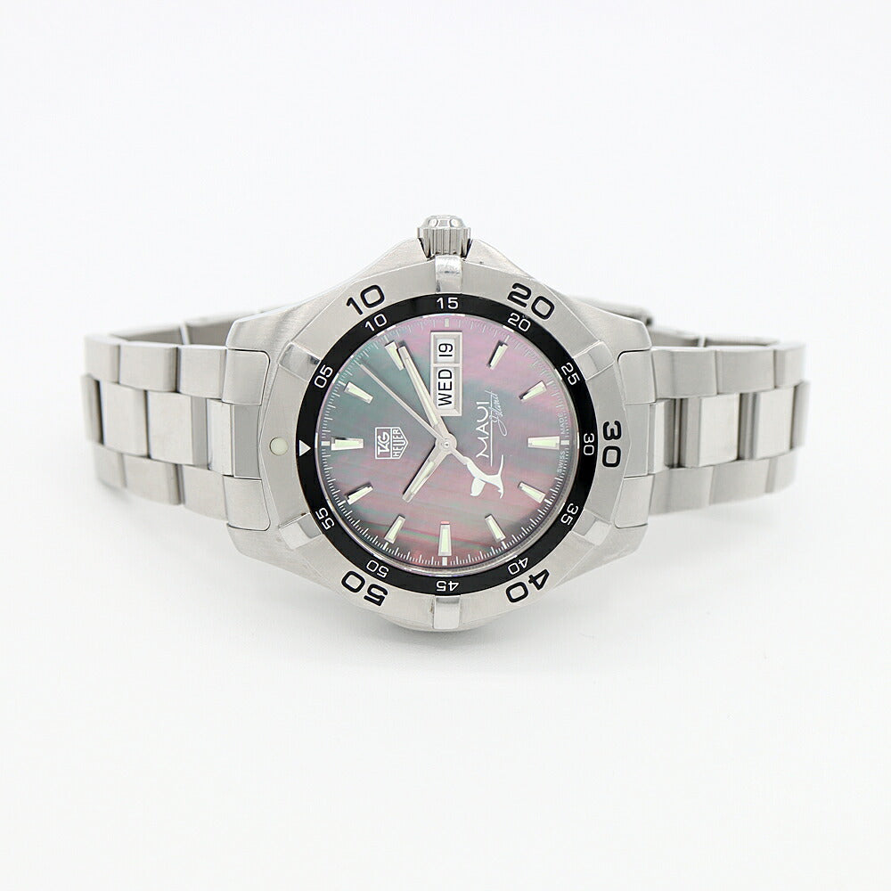 内部点検済 TAG Heuer タグホイヤー アクアレーサー マウイ島 700本限定 WAF2012 BA0818 300m防水 デイデイト ブラックシェル SS ステンレス メンズ 自動巻き【6ヶ月保証】【腕時計】【中古】