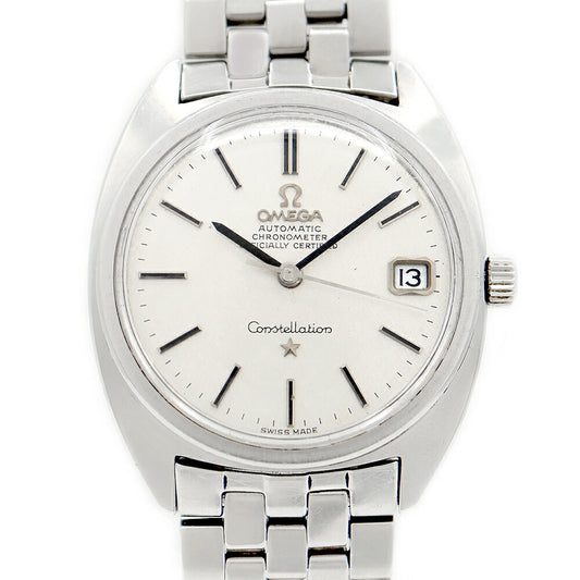 OMEGA Constellation C Line Chronometer ST 168.017 SP Cal.564 24 Jewels Date Silver SS Stainless Steel Men's Automatic Winding Antique Vintage [Watch] [Used]