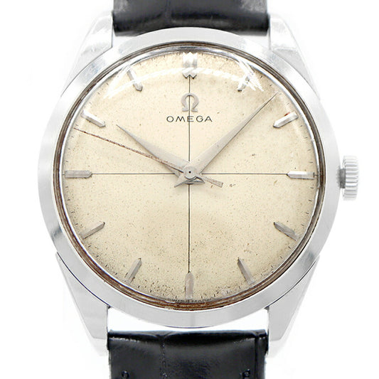 OMEGA 2910.7 Cal.284 17 stones ivory SS stainless steel men's manual winding antique vintage [watch] [used]