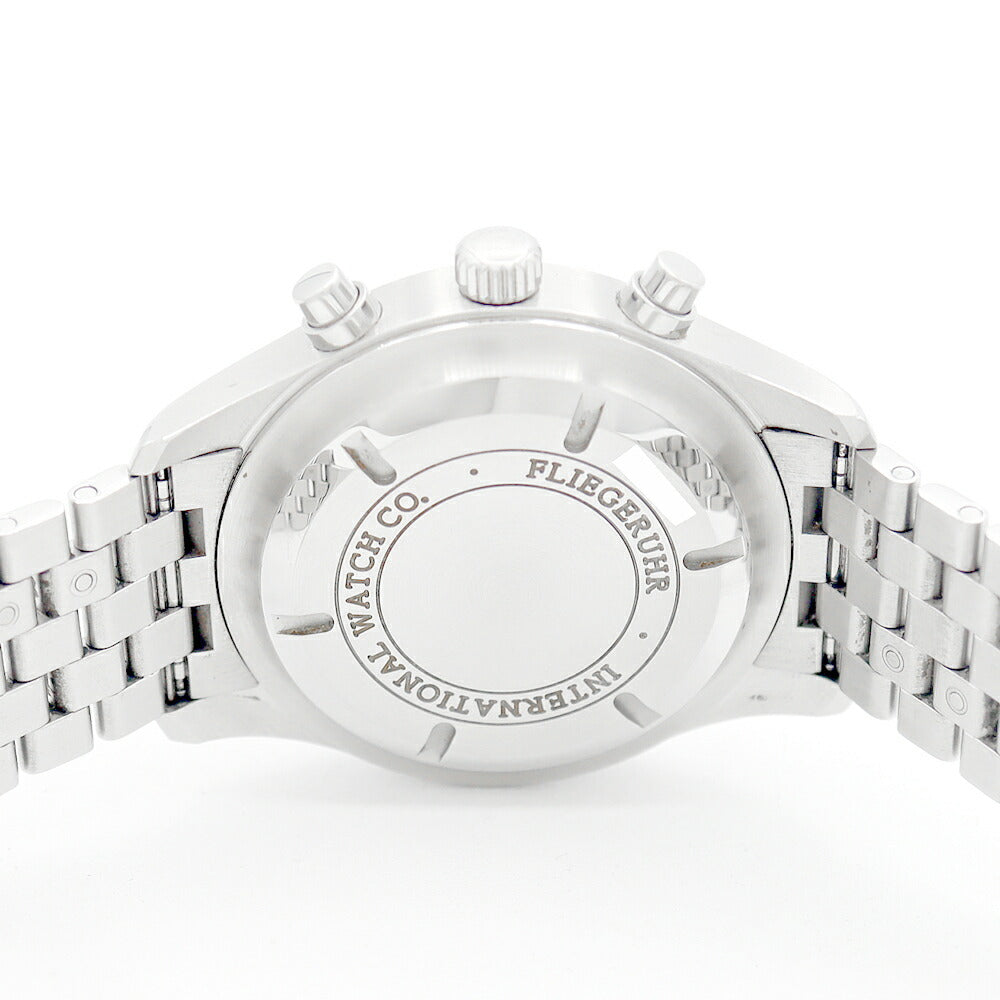 内部点検済 IWC インターナショナルウォッチカンパニー パイロットウォッチ クロノグラフ IW371704 デイデイト スモールセコンド 黒 ブラック SS ステンレス メンズ 自動巻き【6ヶ月保証】【腕時計】【中古】