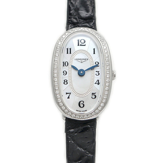 Battery replaced LONGINES Longines Sunphonet Diamond Bezel L2.304.0.83.0 Diamond 30m Water Resistant White White Shell SS Stainless Steel Genuine Belt Genuine Buckle Ladies Quartz [6 Month Warranty] [Watch] [Used]