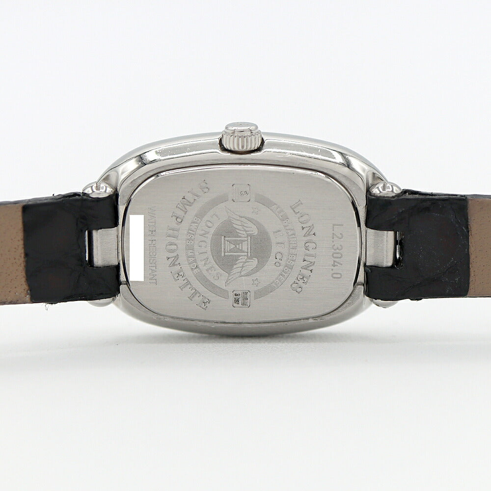 電池交換済 LONGINES ロンジン サンフォネット ダイヤベゼル L2.304.0.83.0 ダイヤモンド 30m防水 白 ホワイトシェル SS ステンレス 純正ベルト 純正尾錠 レディース クォーツ【6ヶ月保証】【腕時計】【中古】