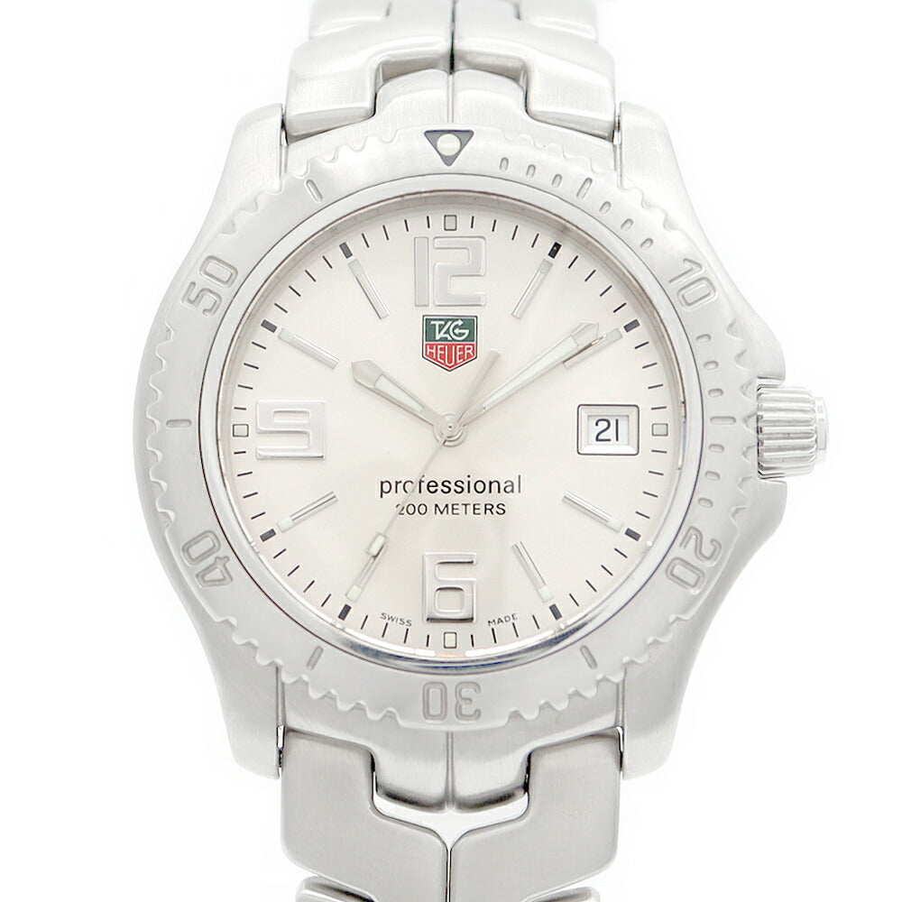 電池交換済 TAG Heuer タグホイヤー リンク プロフェッショナル WT1112 BA0550 200m防水 デイト シルバー SS ステンレス メンズ クォーツ【6ヶ月保証】【腕時計】【中古】