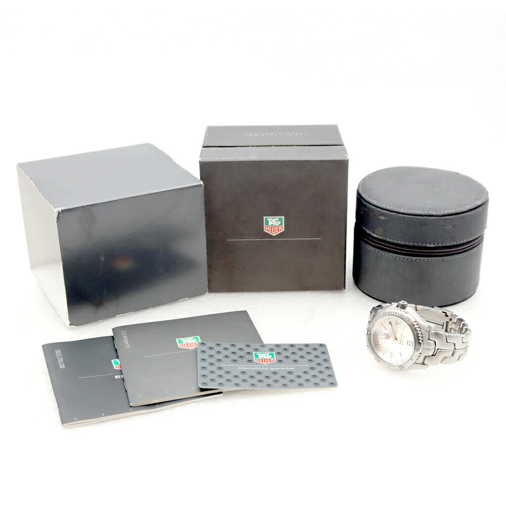 電池交換済 TAG Heuer タグホイヤー リンク プロフェッショナル WT1112 BA0550 200m防水 デイト シルバー SS ステンレス メンズ クォーツ【6ヶ月保証】【腕時計】【中古】