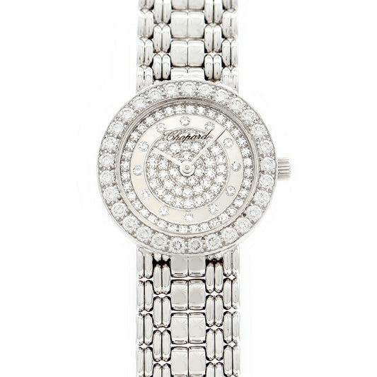 Battery replaced Chopard 10/5602 Genuine Diamond Diamond Bezel Pave Diamond Silver K18WG White Gold Solid Gold Ladies Quartz [6 Month Warranty] [Watch] [Used]