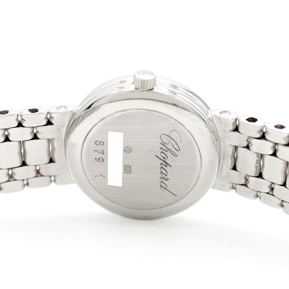 電池交換済 Chopard ショパール 10/5602 純正ダイヤモンド ダイヤベゼル パヴェダイヤ シルバー K18WG ホワイトゴールド 金無垢 レディース クォーツ【6ヶ月保証】【腕時計】【中古】