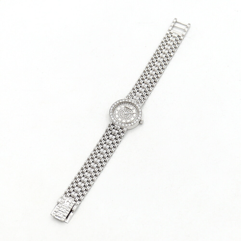 電池交換済 Chopard ショパール 10/5602 純正ダイヤモンド ダイヤベゼル パヴェダイヤ シルバー K18WG ホワイトゴールド 金無垢 レディース クォーツ【6ヶ月保証】【腕時計】【中古】