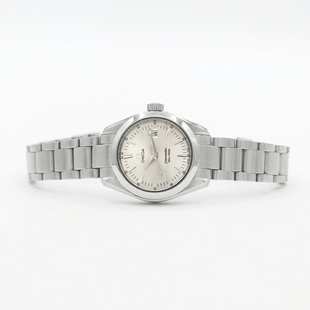 電池交換済 OMEGA オメガ シーマスター アクアテラ 2577.30 デイト シルバー SS ステンレス レディース クォーツ【6ヶ月保証】【腕時計】【中古】