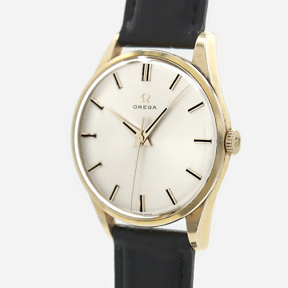 OMEGA オメガ 2810-63SC Cal.285 17石 シルバー YGP イエローゴールド 純正尾錠 メンズ 手巻き アンティーク ヴィンテージ【腕時計】【中古】