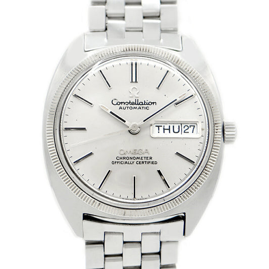OMEGA Constellation C Line ST 168.029 Cal.751 24 Stone Day Date Silver WG Bezel White Gold SS Stainless Steel Men's Automatic Winding Antique Vintage [Watch] [Used]