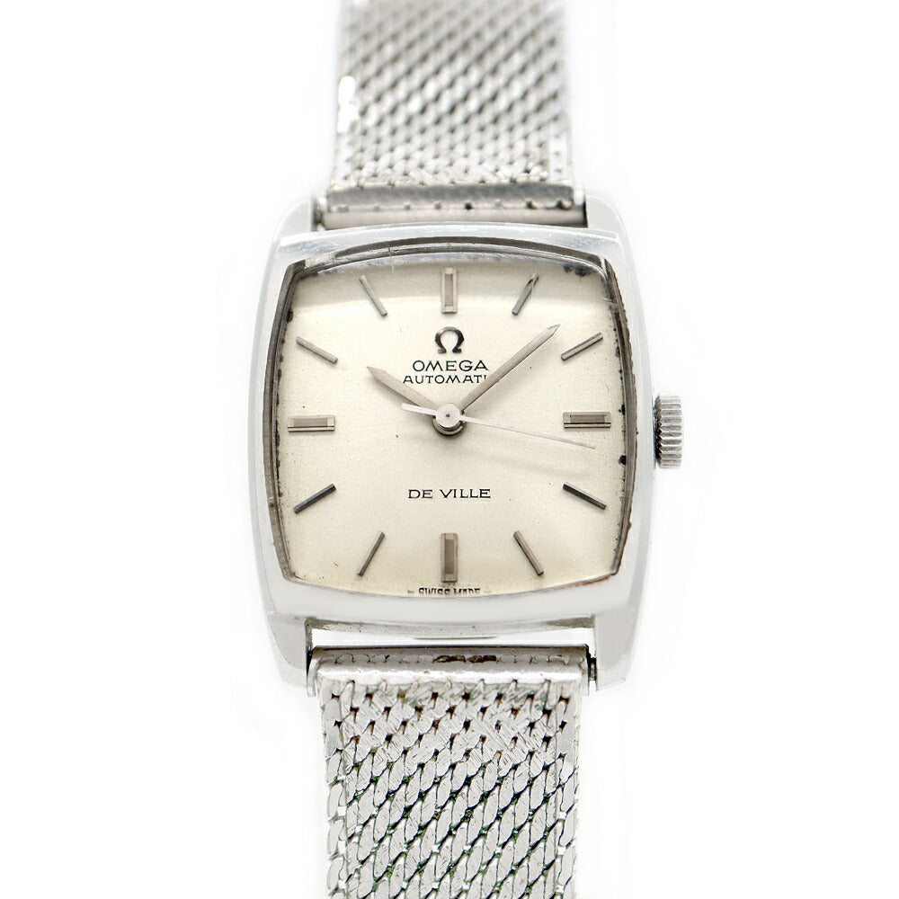 OMEGA オメガ DeVille デビル スクエア 561.010 Cal.671 24石 シルバー SS ステンレス レディース 自動巻き アンティーク ヴィンテージ デヴィル【腕時計】【中古】