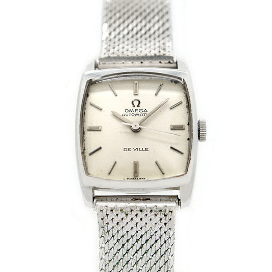 OMEGA DeVille DeVille Square 561.010 Cal.671 24 stones Silver SS Stainless Steel Ladies Automatic Winding Antique Vintage DeVille [Watch] [Used]