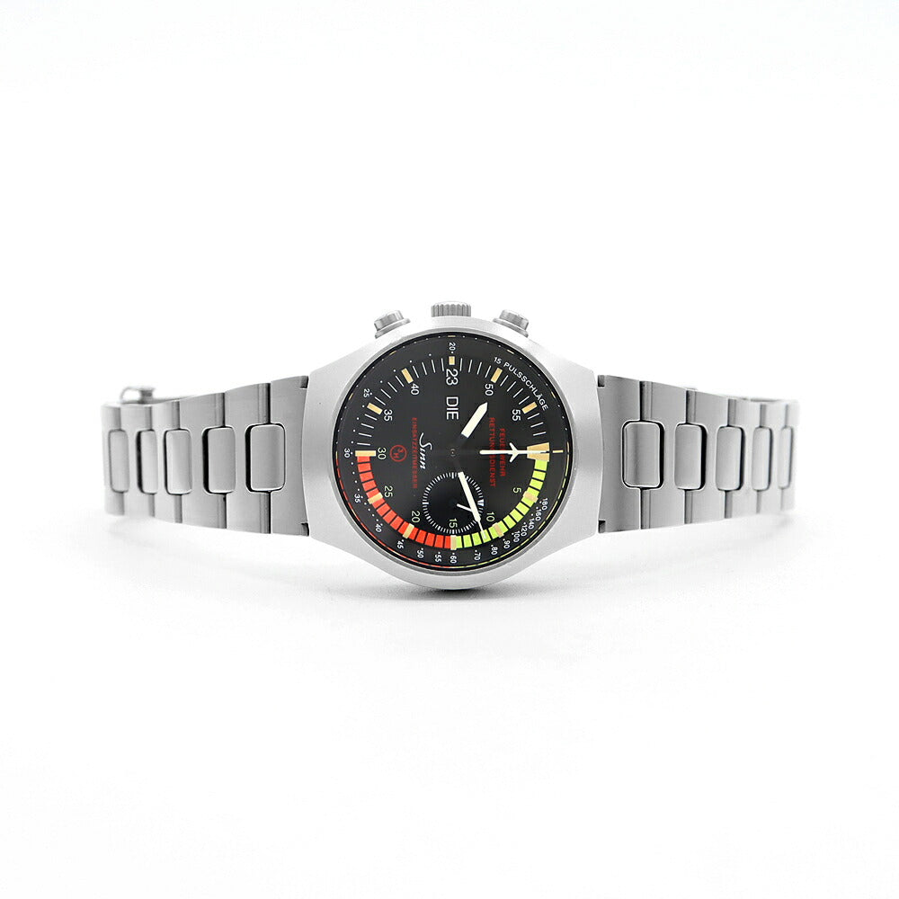 SINN ジン レマニア5100 ドイツ消防救急部隊用 デイデイト レフティ 15.EZM4 クロノグラフ 黒 ブラック SS ステンレス メンズ 自動巻き【6ヶ月保証】【腕時計】【中古】
