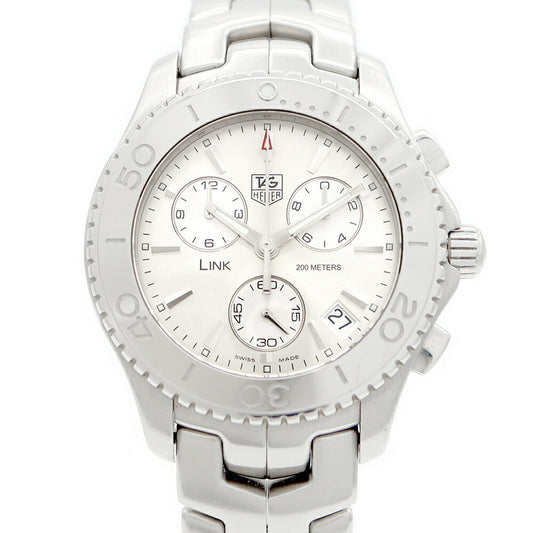 電池交換済 TAG Heuer タグホイヤー リンク クロノグラフ CJ1111 デイト スモールセコンド 200m防水 シルバー SS ステンレス メンズ クォーツ【6ヶ月保証】【腕時計】【中古】