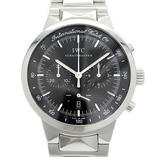 電池交換済 IWC インターナショナルウォッチカンパニー GST クロノグラフ メカニカルクォーツ IW372702 デイト 120m防水 スモールセコンド 黒 ブラック SS ステンレス メンズ クォーツ メカクォーツ【6ヶ月保証】【腕時計】【中古】