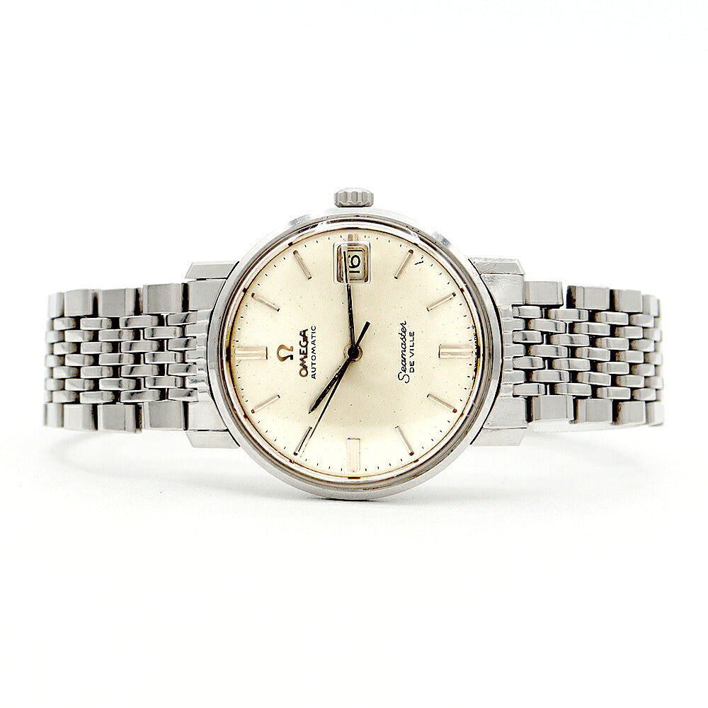 OMEGA Seamaster DeVille 166.020 Cal.565 24 Jewels Date Silver SS Stainless Steel Men's Automatic Winding Antique Vintage DeVille [Watch] [Used]