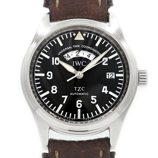 IWC International Watch Company Flieger UTC IW325101 Date Black SS Stainless Steel Genuine Belt Genuine Buckle Men's Automatic Winding [6 Month Warranty] [Watch] [Used]
