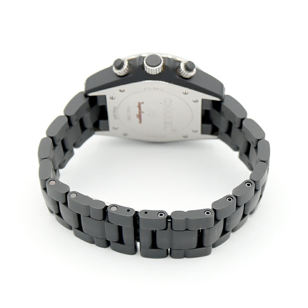 CHANEL シャネル J12 スーパーレッジェーラ 41mm H3409 クロノグラフ 200m防水 デイト 黒 ブラック CE セラミック SS ステンレス メンズ 自動巻き【6ヶ月保証】【腕時計】【中古】